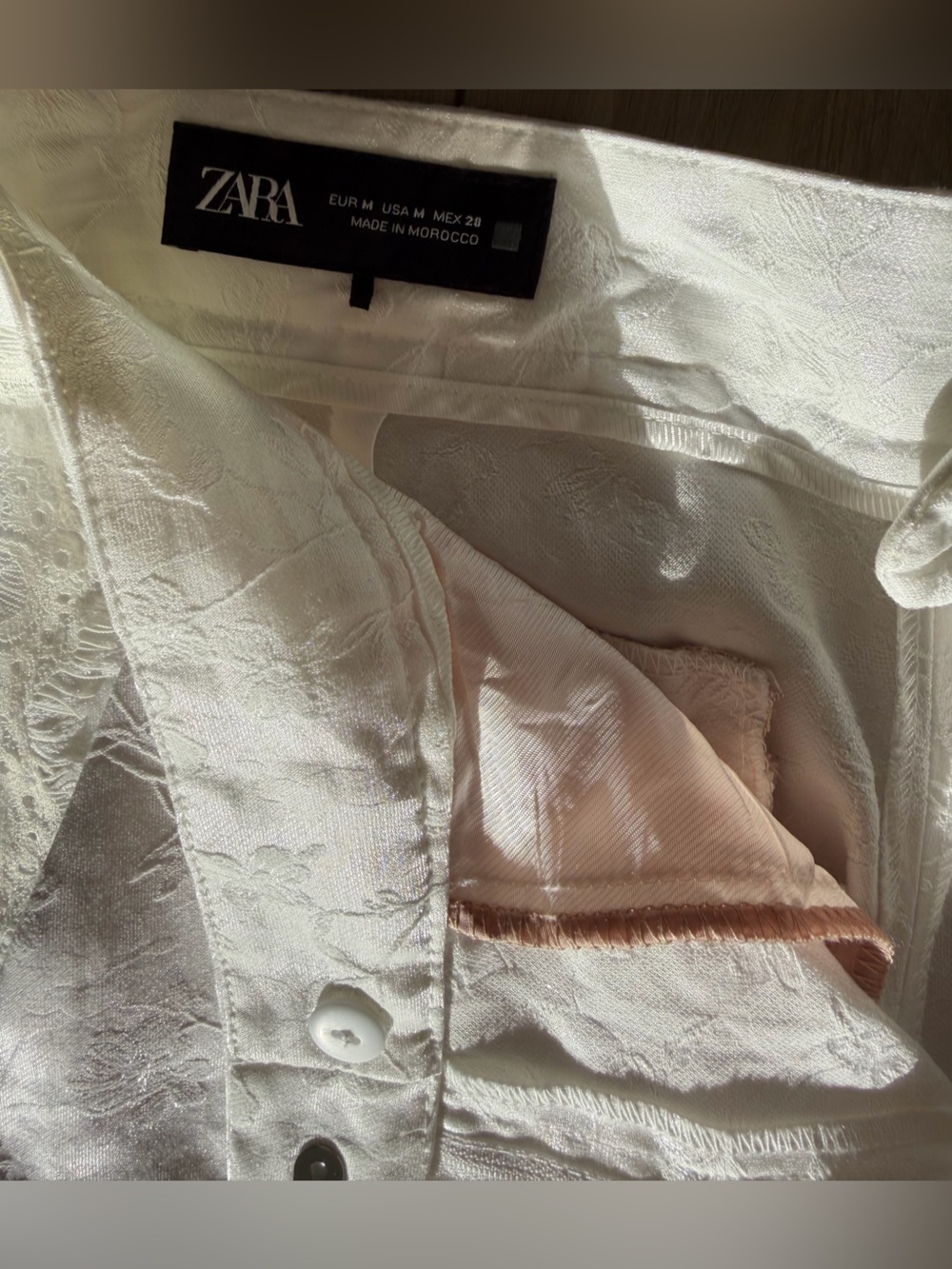 Zara White Wide Leg Blend Pants - Picture 5 of 6